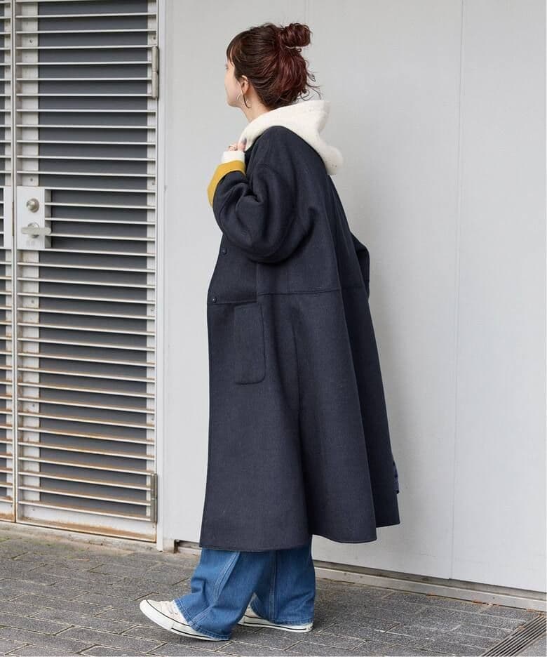 【美品】B.C.STOCKブレンドリバーシブルコートネイビー×イエローsizeS