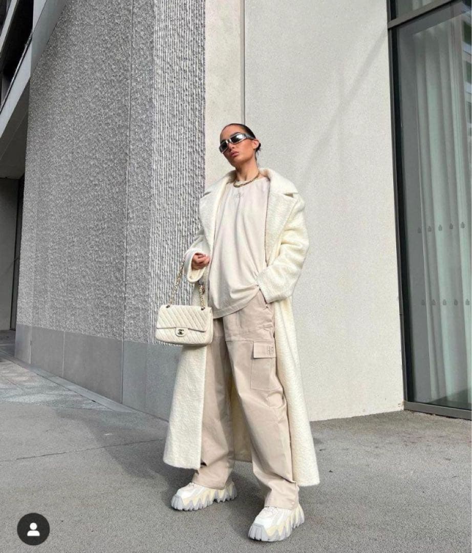 【完売品】ZARA ザラ☆ストレート☆フェルトテクスチャー☆コート☆エクリュ☆M