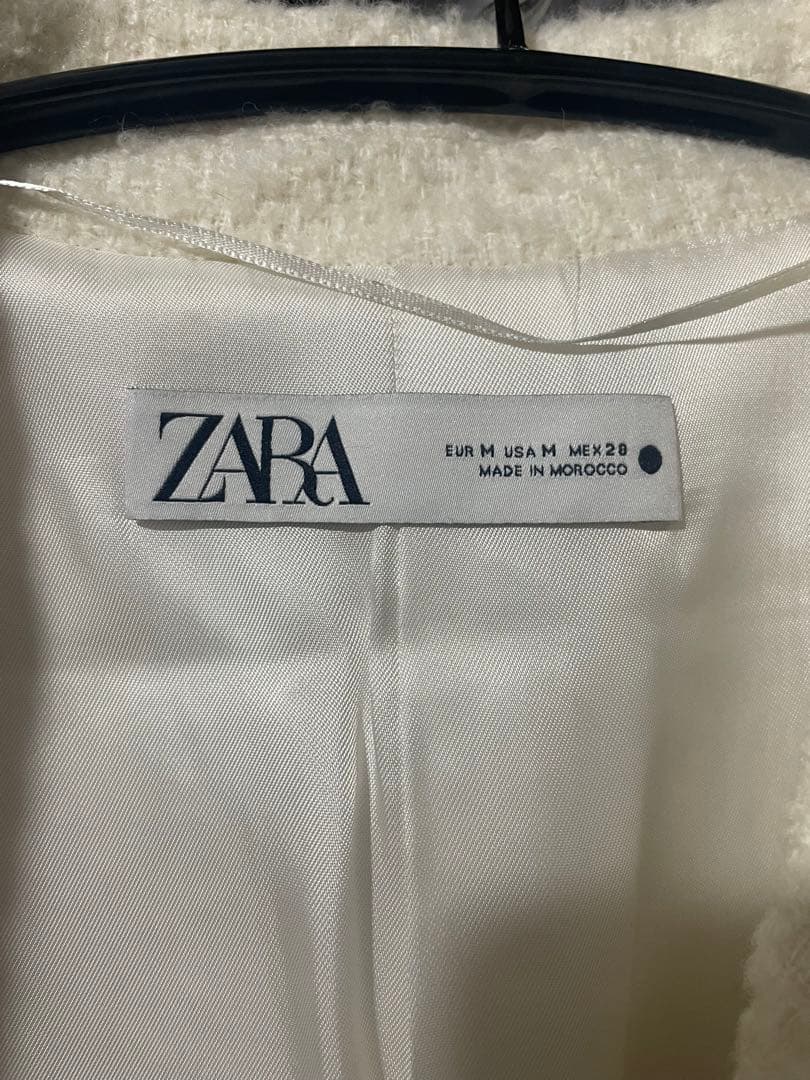 【完売品】ZARA ザラ☆ストレート☆フェルトテクスチャー☆コート☆エクリュ☆M