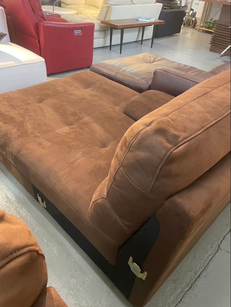 TMS　カウチソファ　レザーテックス　関家具　【展示品】