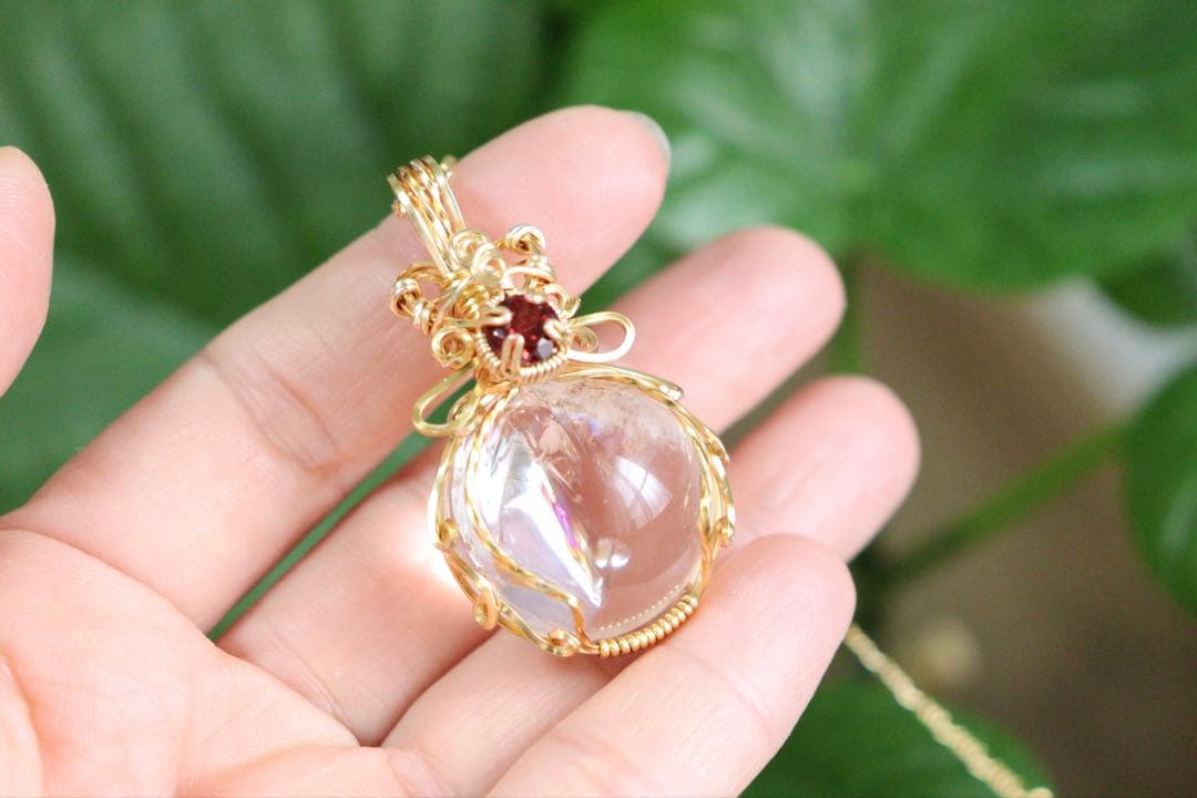 まこページ︎︎⟡アイリスクォーツ/ワイヤージュエリーネックレス︎︎⟡オーダー￼