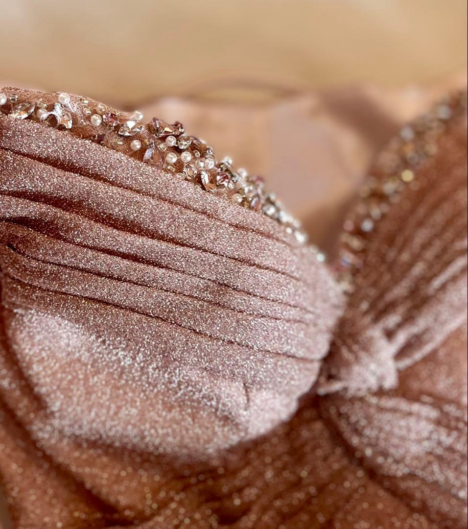 JEANMACLEAN ピンクゴールドロングドレス Sサイズ　ジョンマクレーン