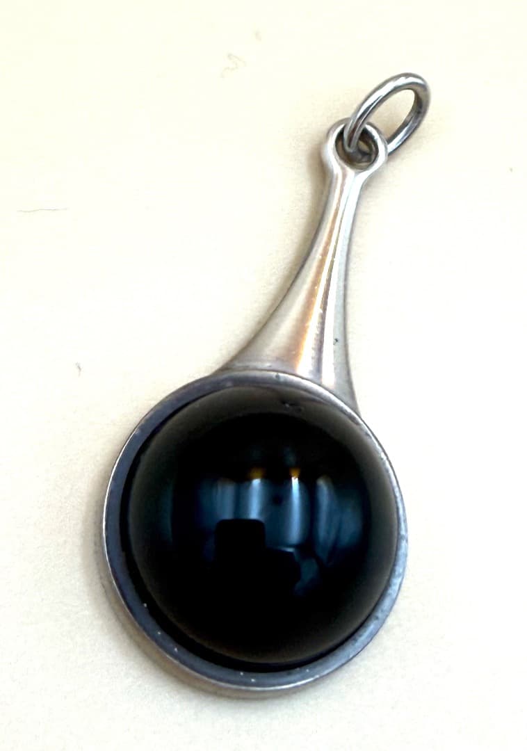 【未使用】  ヘマタイト シルバー ペンダントトップ 北欧