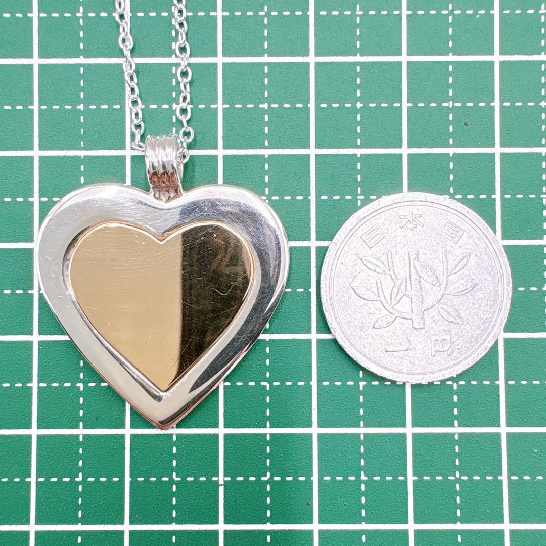 美品 オールドティファニー ハート コンビ チェーン社外品 シルバー k18