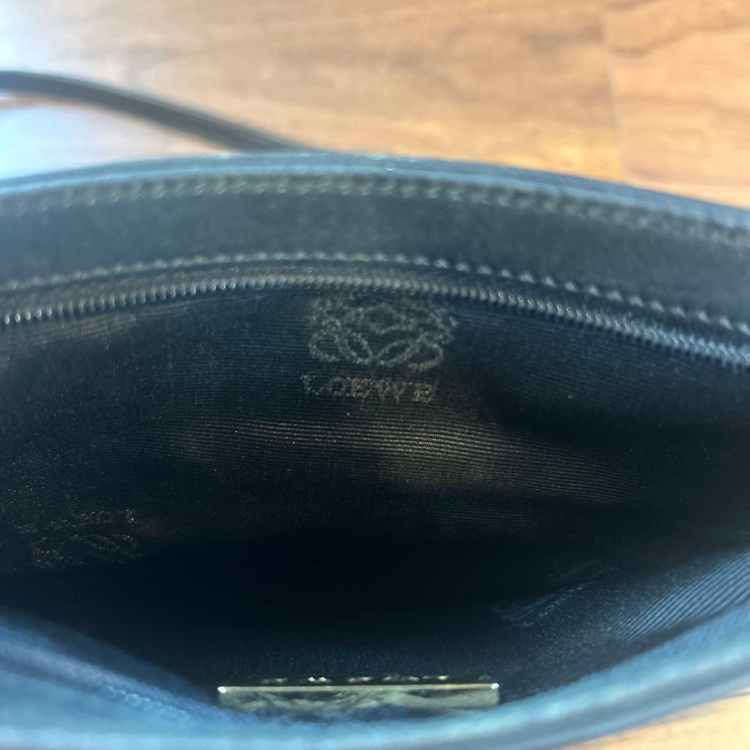 人気 LOEWE ロエべ アナグラム ロゴ レザー ショルダーバッグ ブラック