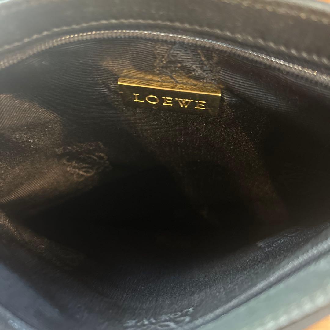 人気 LOEWE ロエべ アナグラム ロゴ レザー ショルダーバッグ ブラック