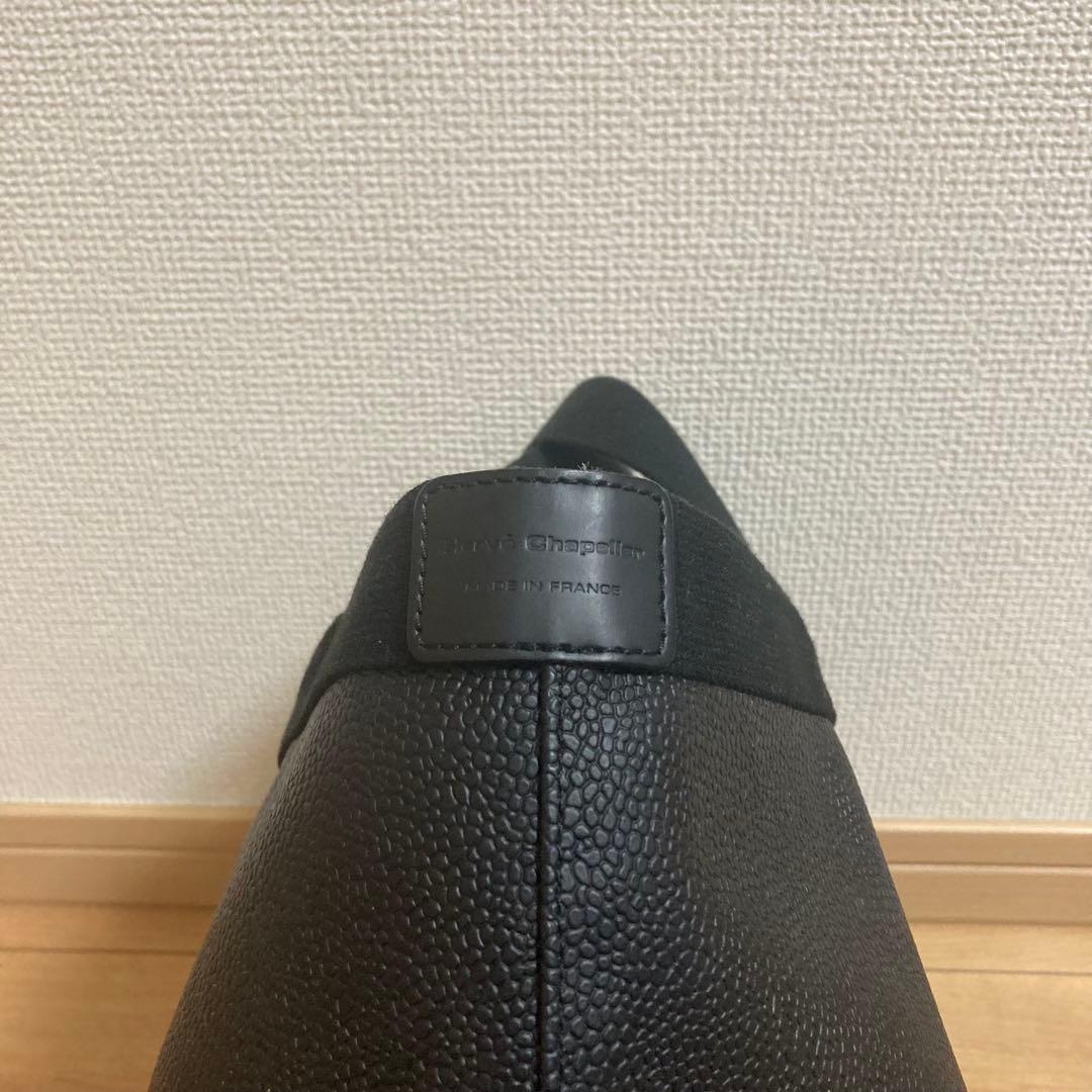 極美品◉エルベシャプリエ◉707GP◉リュクス舟型トートM◉ノワール◉ブラック