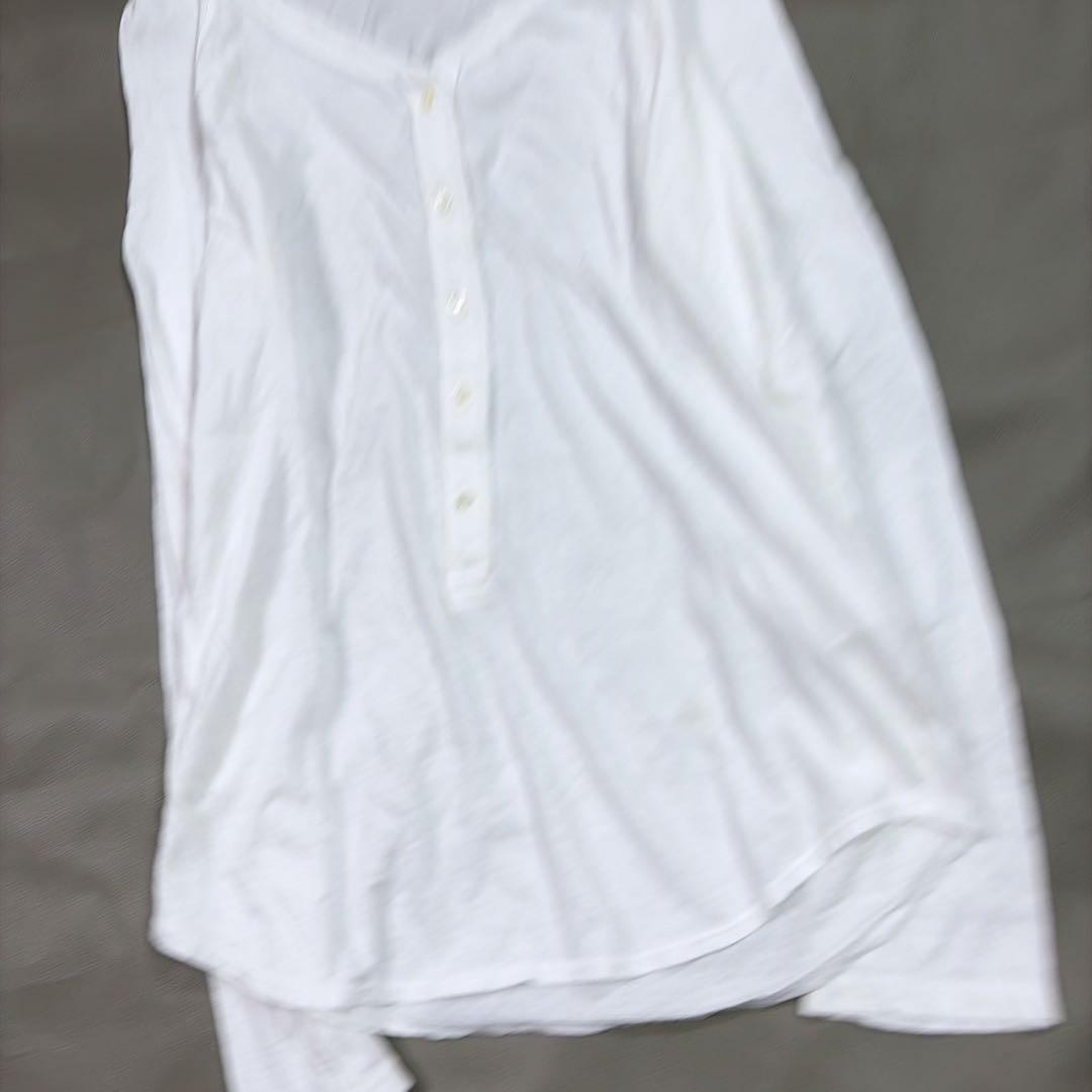 ドゥーズィエムクラス ヘンリーカットソー 白 無地 長袖