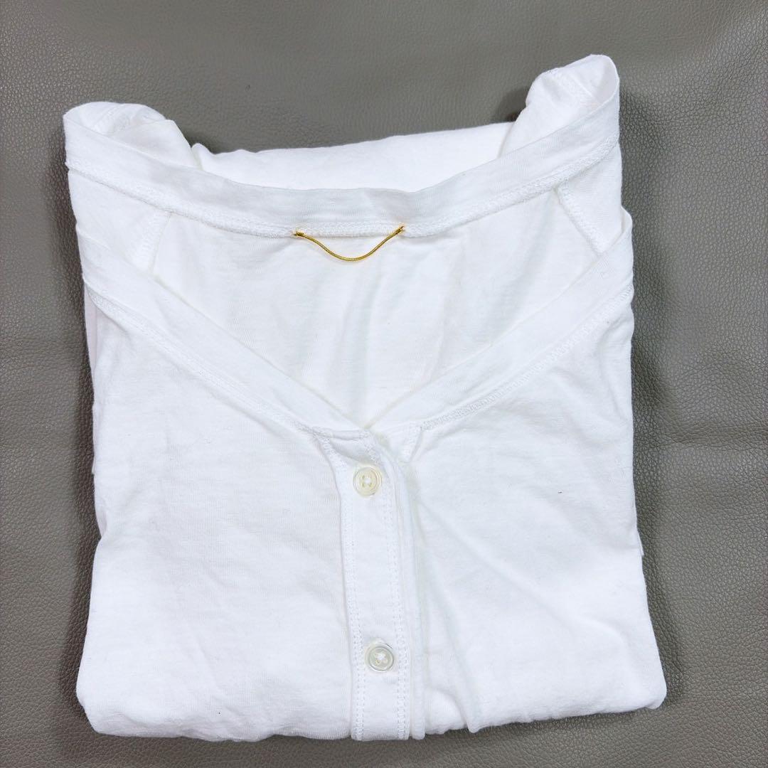 ドゥーズィエムクラス ヘンリーカットソー 白 無地 長袖