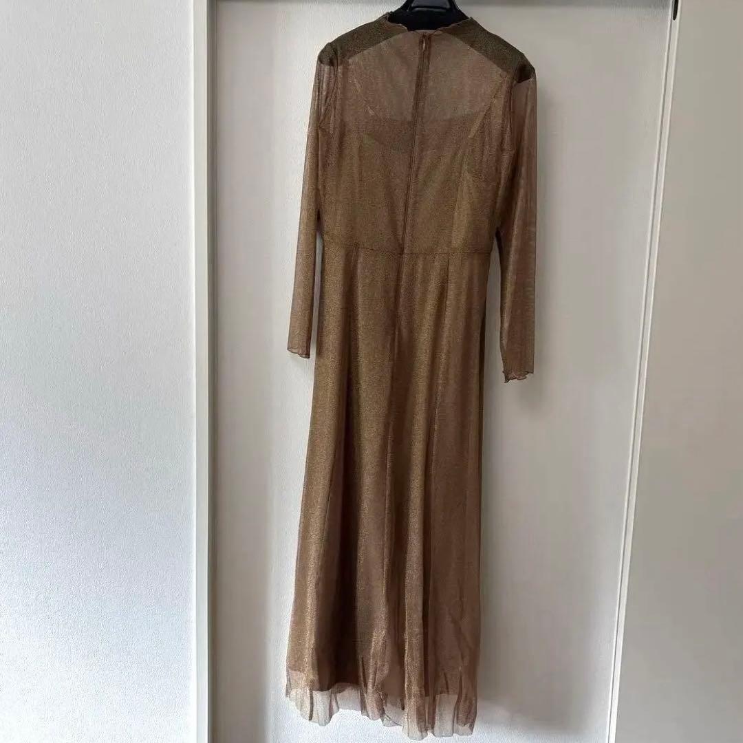 【値下げしました】ブラウン ロングスリーブ ドレス Kaene 100535