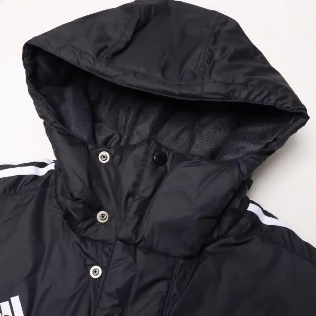 新品未使用　アディダス　ベンチコート　ブラック　黒　フード　M 裏トリコット