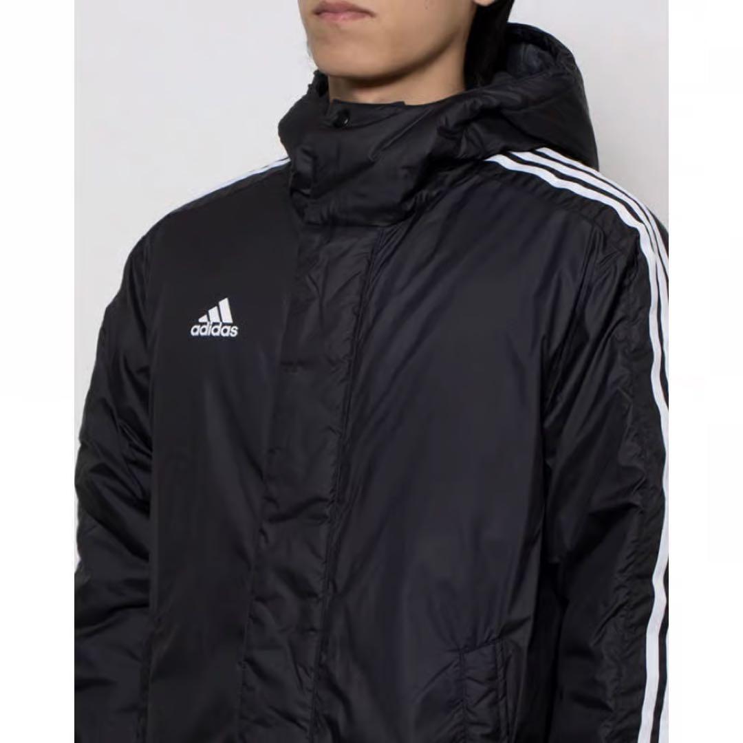 新品未使用　アディダス　ベンチコート　ブラック　黒　フード　M 裏トリコット