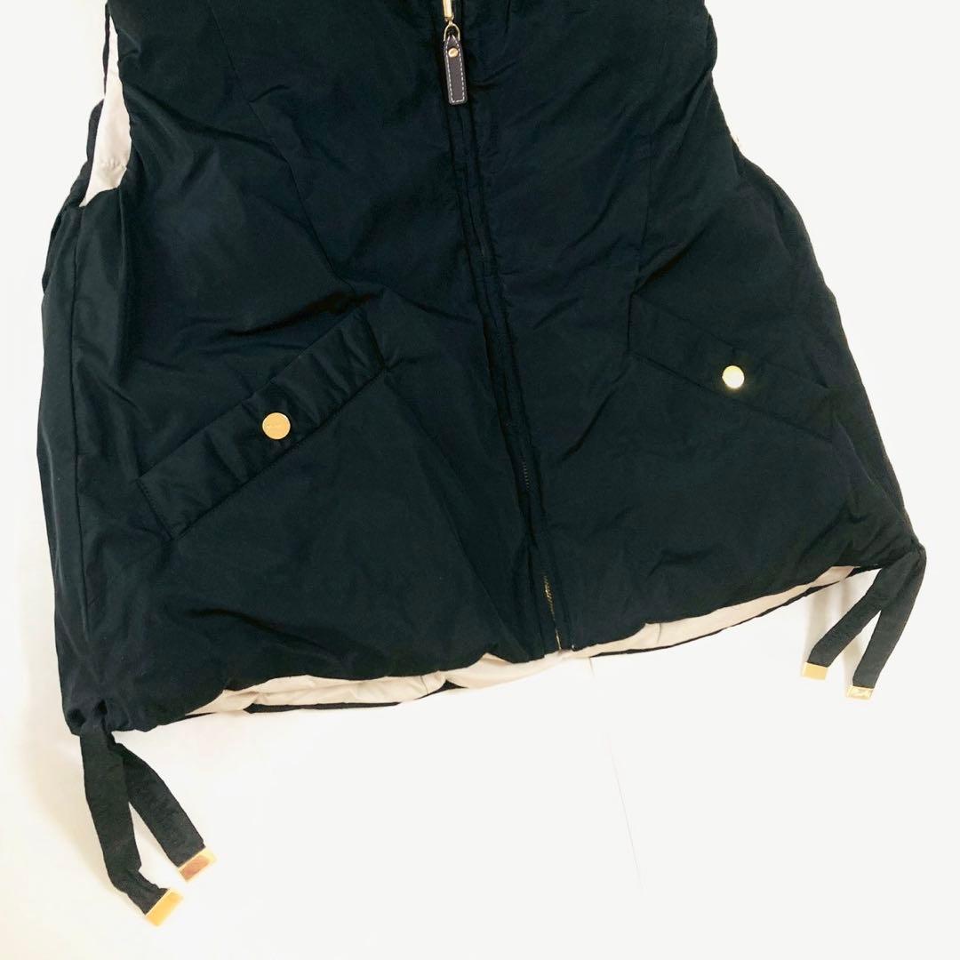 マックスマーラ　キューブ　リバーシブル　ダウンジレ　金ボタン　ロゴ刺繍　40