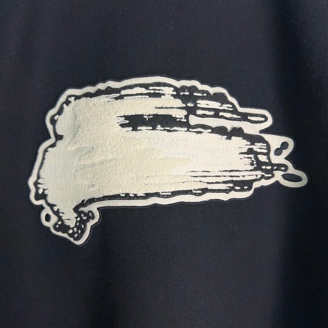 11937【美品・XLサイズ】Y-3 刺繍ロゴレターマンジャケット　スタジャン黒