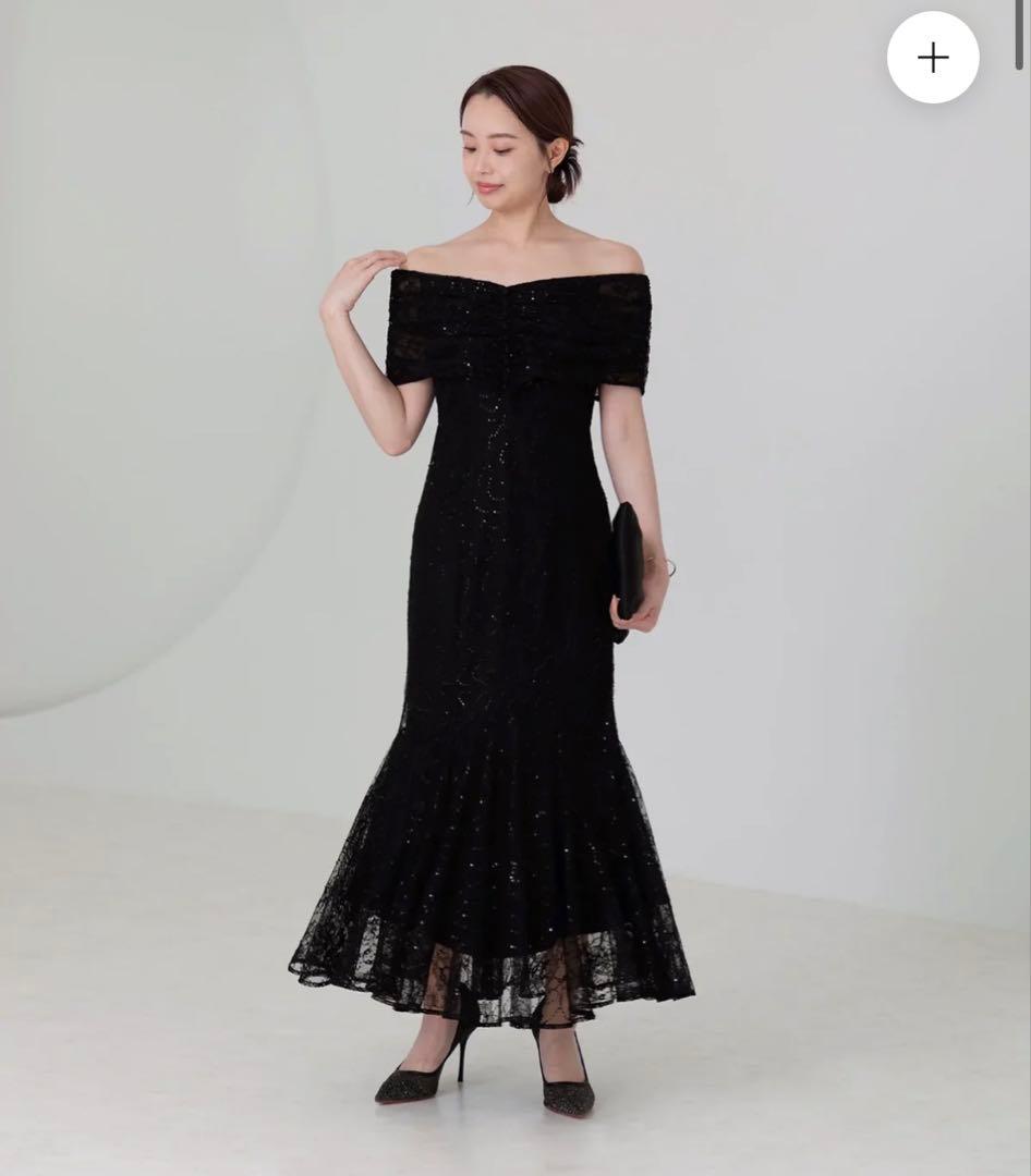 LEJA 2WAYレース花柄オフショルダーマーメイドワンピースドレス