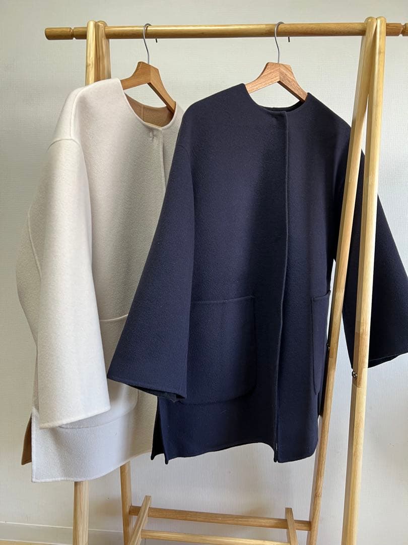 UNITED ARROWSバイカラー リバー ミドルコート