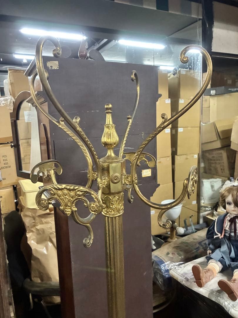 大理石 回転式 スタンド ポール ハンガー アンティーク