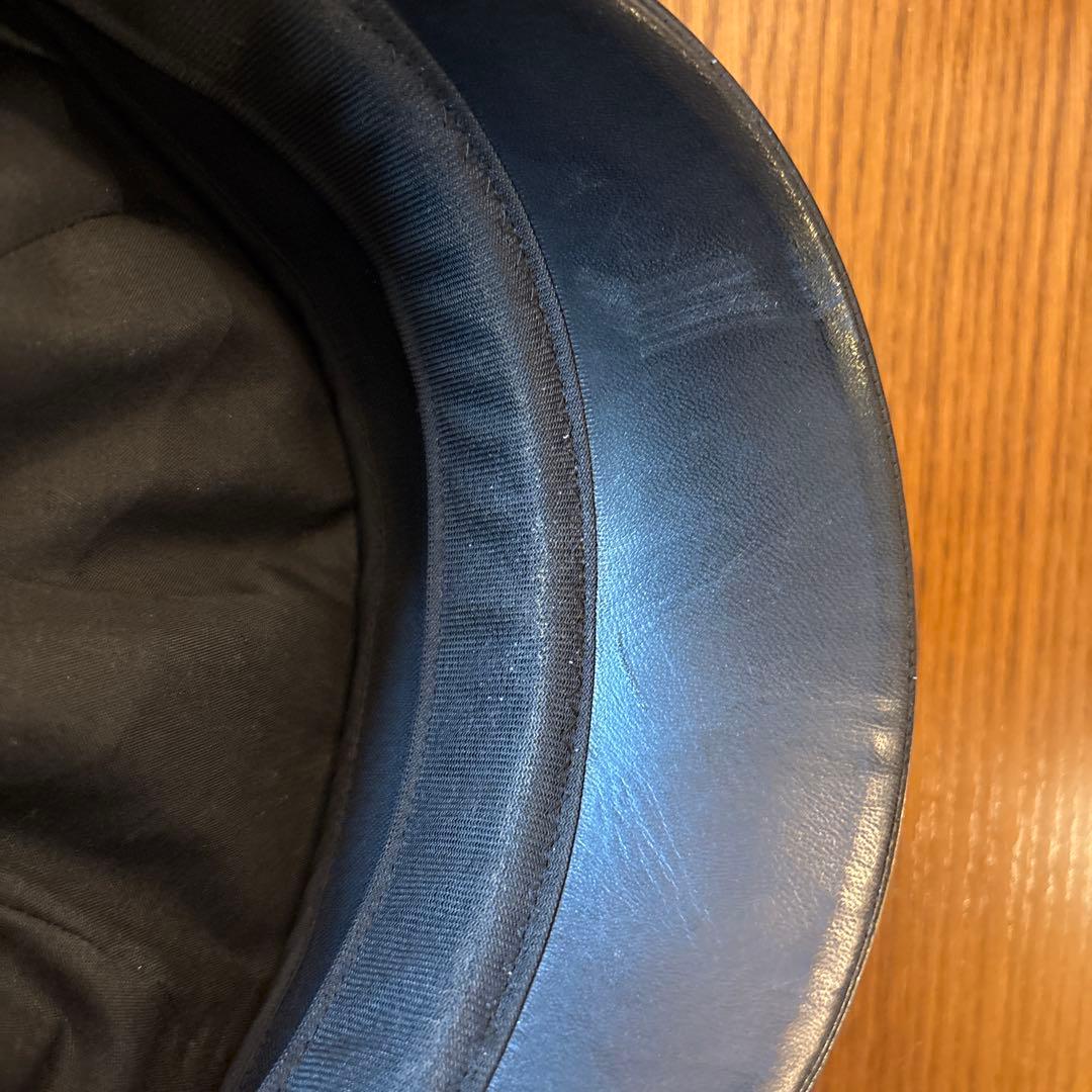 Christian Dada ブラックレザーキャスケット