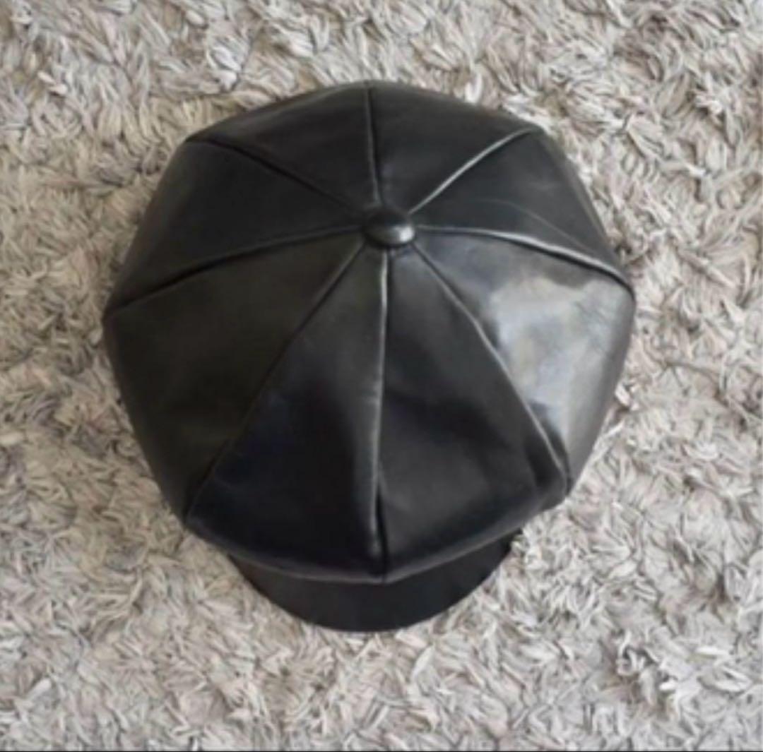 Christian Dada ブラックレザーキャスケット