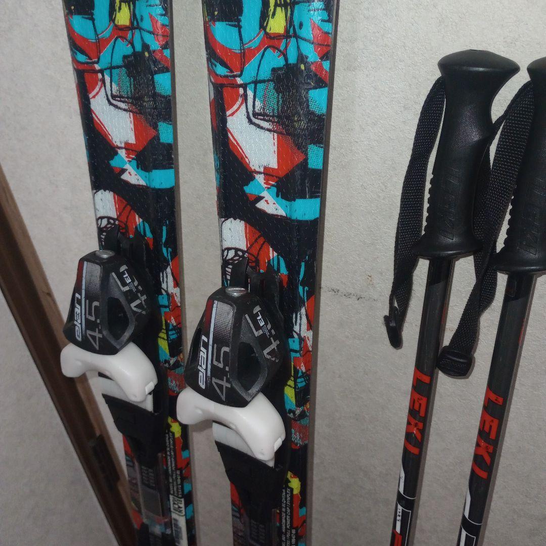 中古ジュニアスキーセット　ELAN PINBALL 130cm ポール付