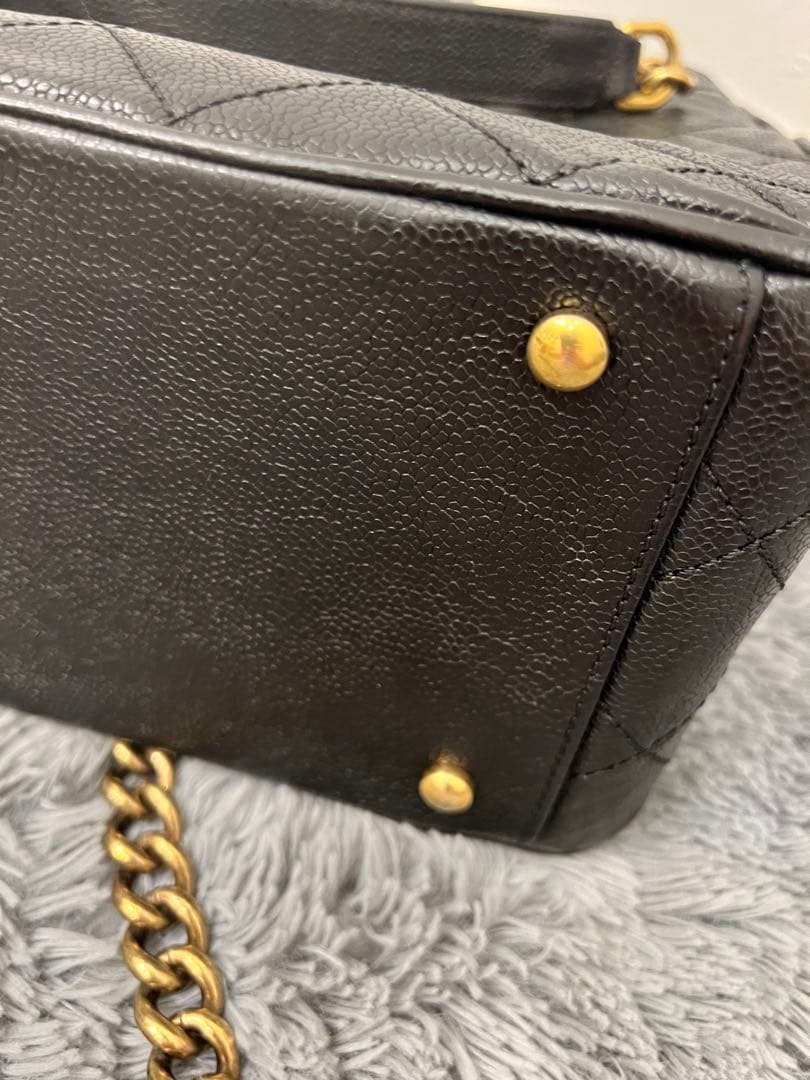 CHANEL ブラックレザー トートバッグ