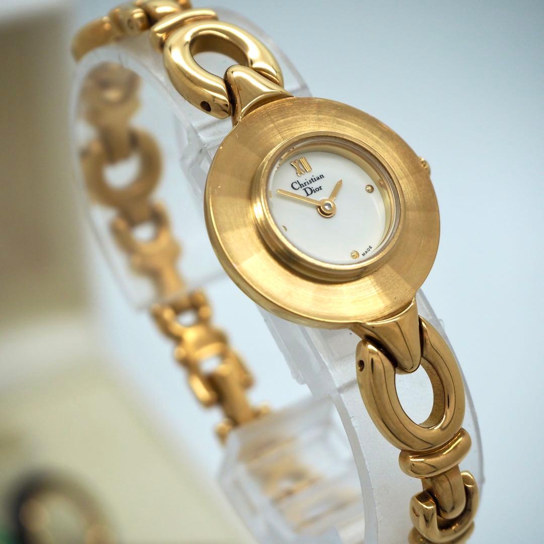 20 稼働【美品】Dior時計　チェンジベゼル　箱付き　デッドストック　ゴールド