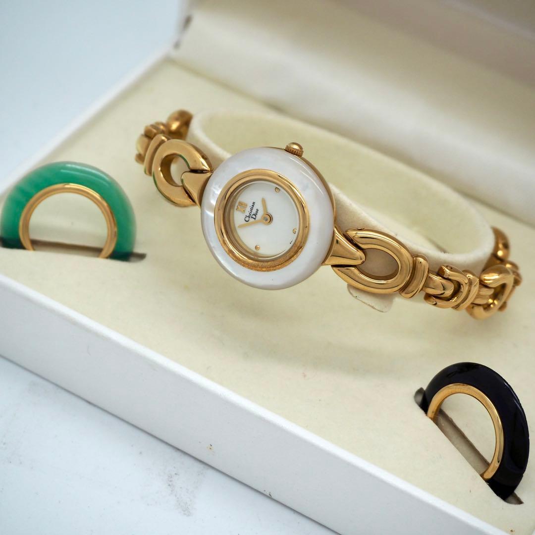 20 稼働【美品】Dior時計　チェンジベゼル　箱付き　デッドストック　ゴールド
