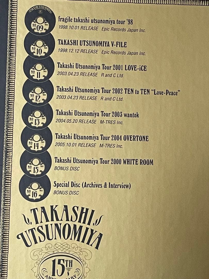 宇都宮隆 Takashi Utsunomiya 15th DVD BOX