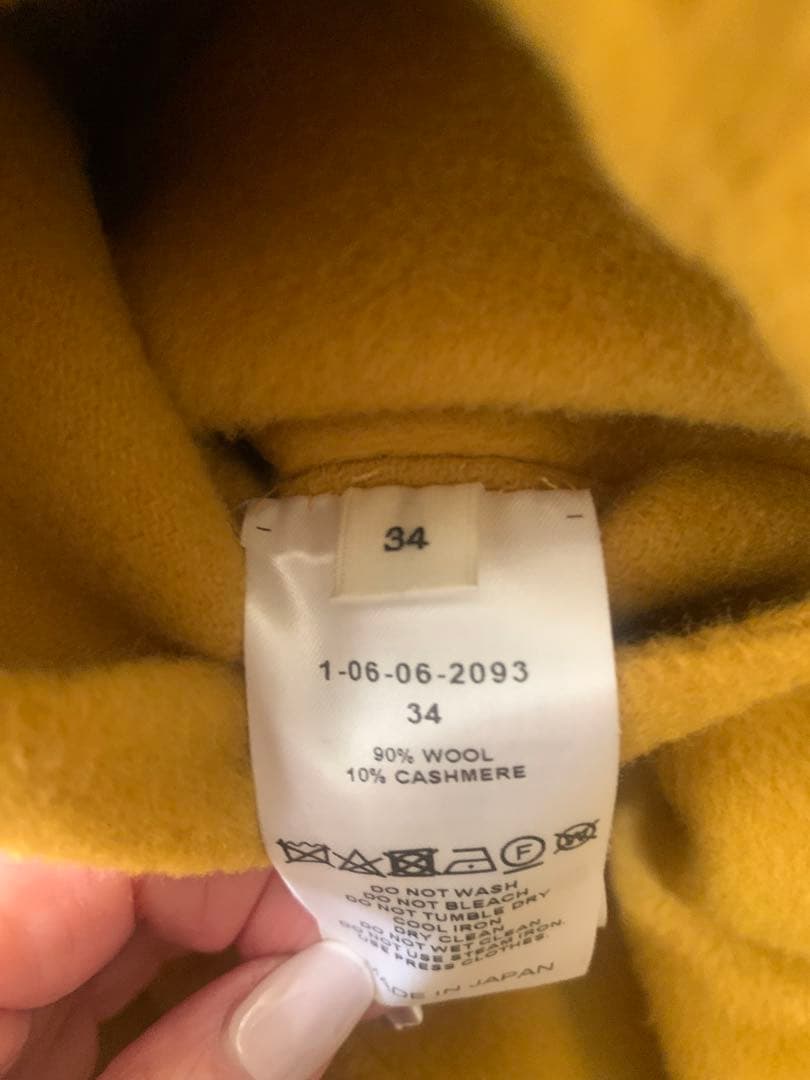 シクラス　イエロー ノーカラー コート