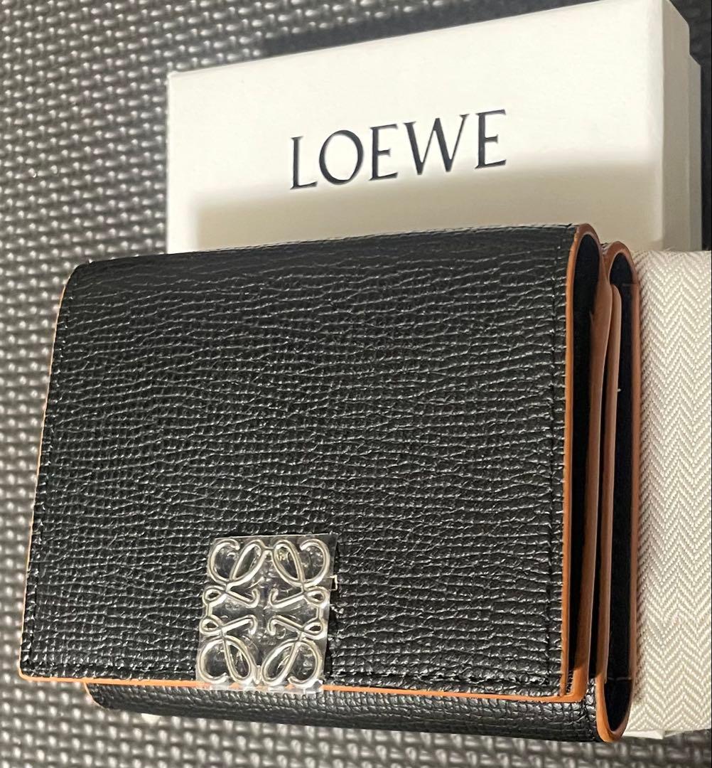 LOEWE アナグラム 三つ折り財布 ブラック