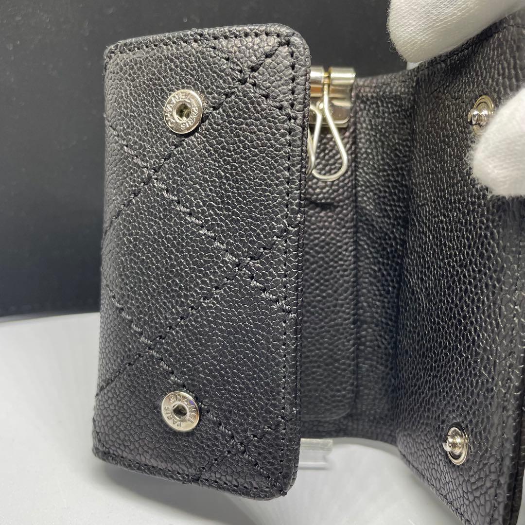 CHANEL⭐︎シャネル⭐︎ブラック×シルバー⭐︎キャビアスキン　6連キーケース