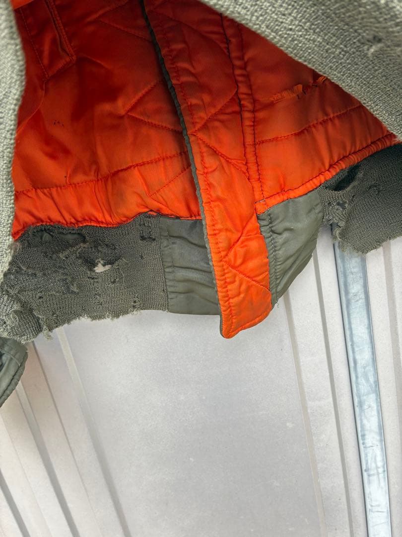 K*N様 60s ma-1米軍実物　ALPHA Mサイズ　1968 袖リブ欠損