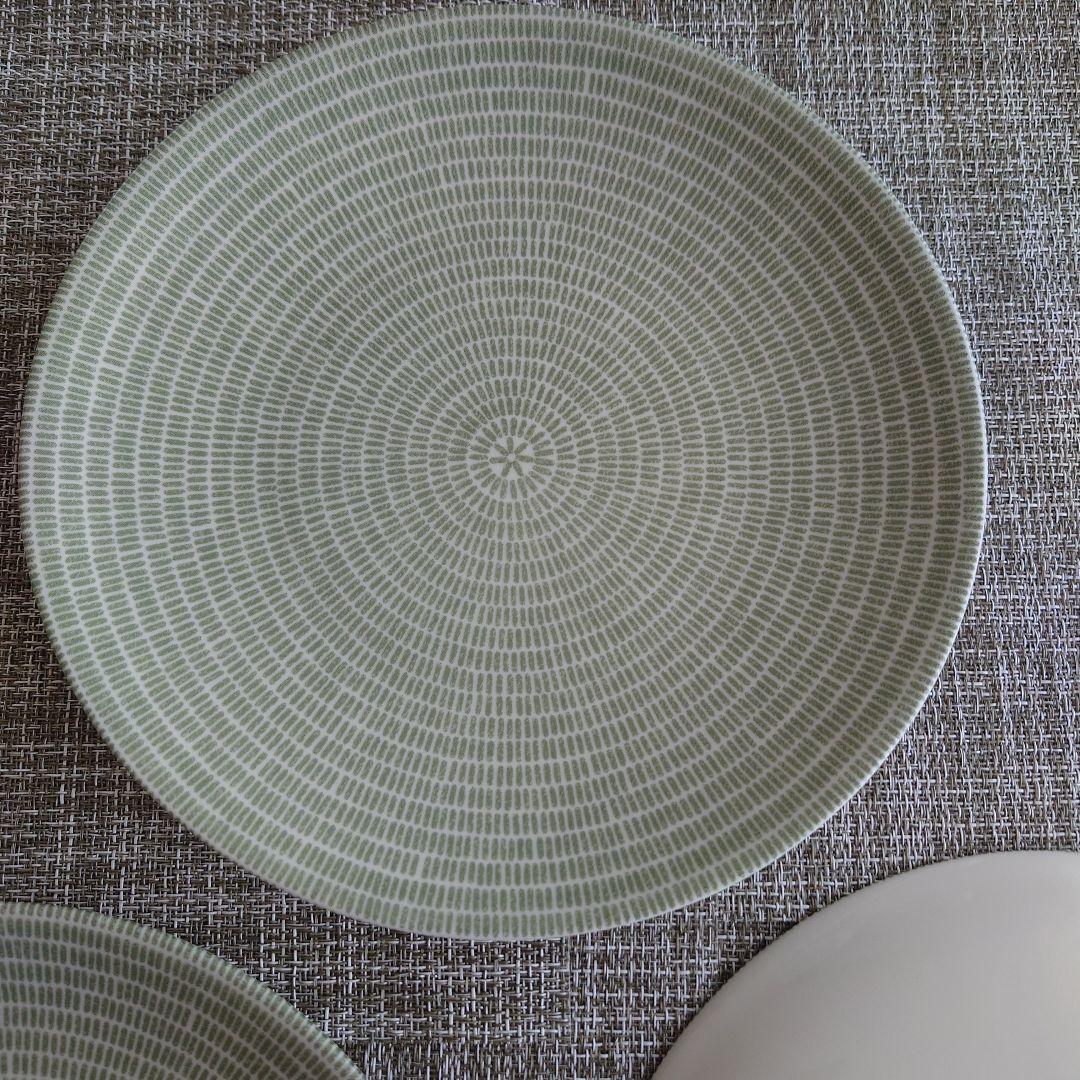 ARABIA 24hアベック　グリーン 王冠ロゴ　２０センチ　プレート× 3枚