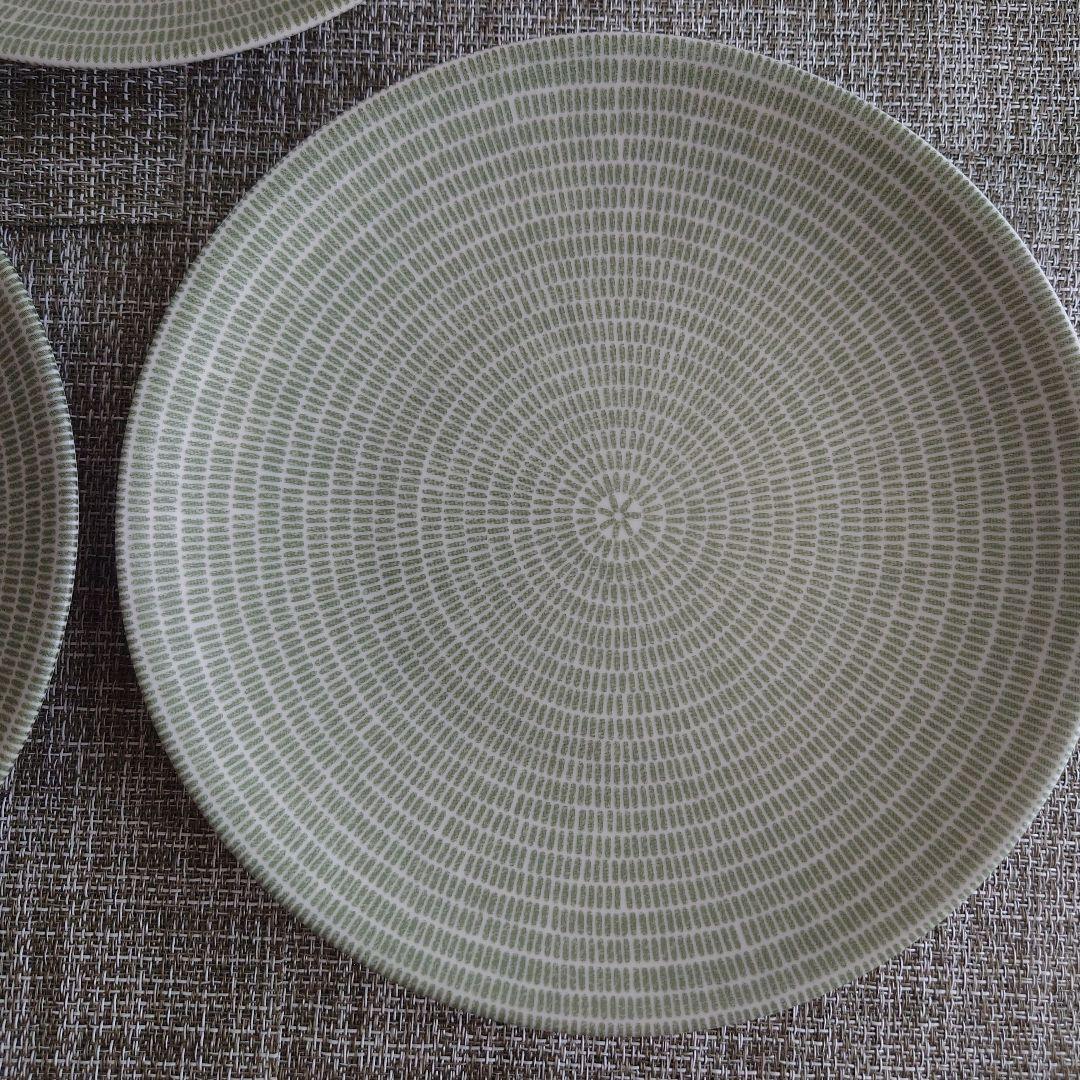 ARABIA 24hアベック　グリーン 王冠ロゴ　２０センチ　プレート× 3枚