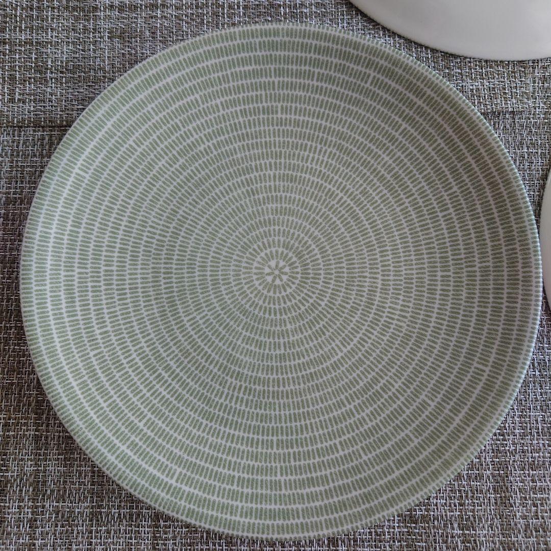 ARABIA 24hアベック　グリーン 王冠ロゴ　２０センチ　プレート× 3枚