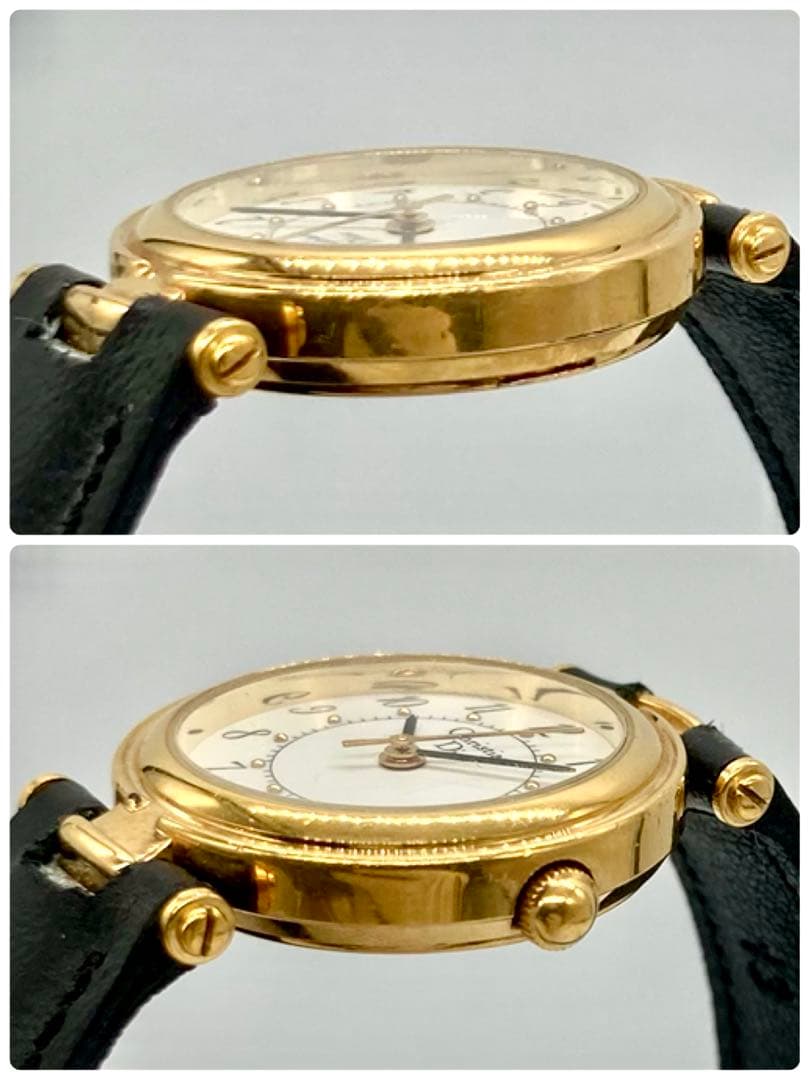 【稼動】 ディオール 腕時計 3005 クォーツ レディースウォッチ ゴールド