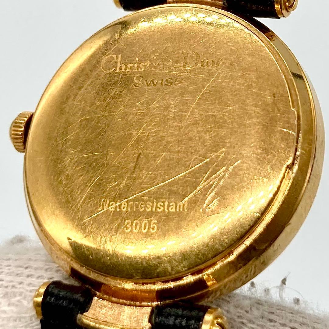 【稼動】 ディオール 腕時計 3005 クォーツ レディースウォッチ ゴールド