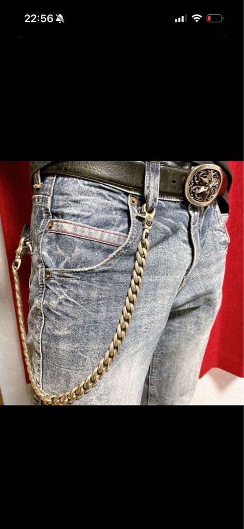 シルバー925 クロス ウォレットチェーン 重厚感