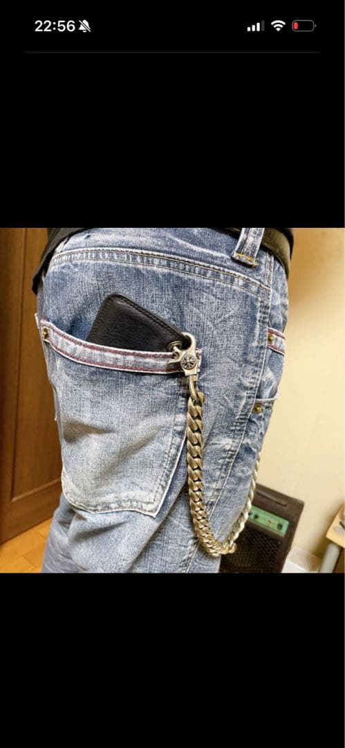 シルバー925 クロス ウォレットチェーン 重厚感