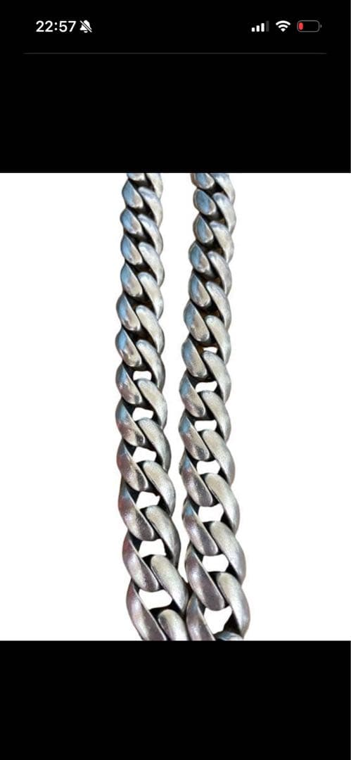 シルバー925 クロス ウォレットチェーン 重厚感