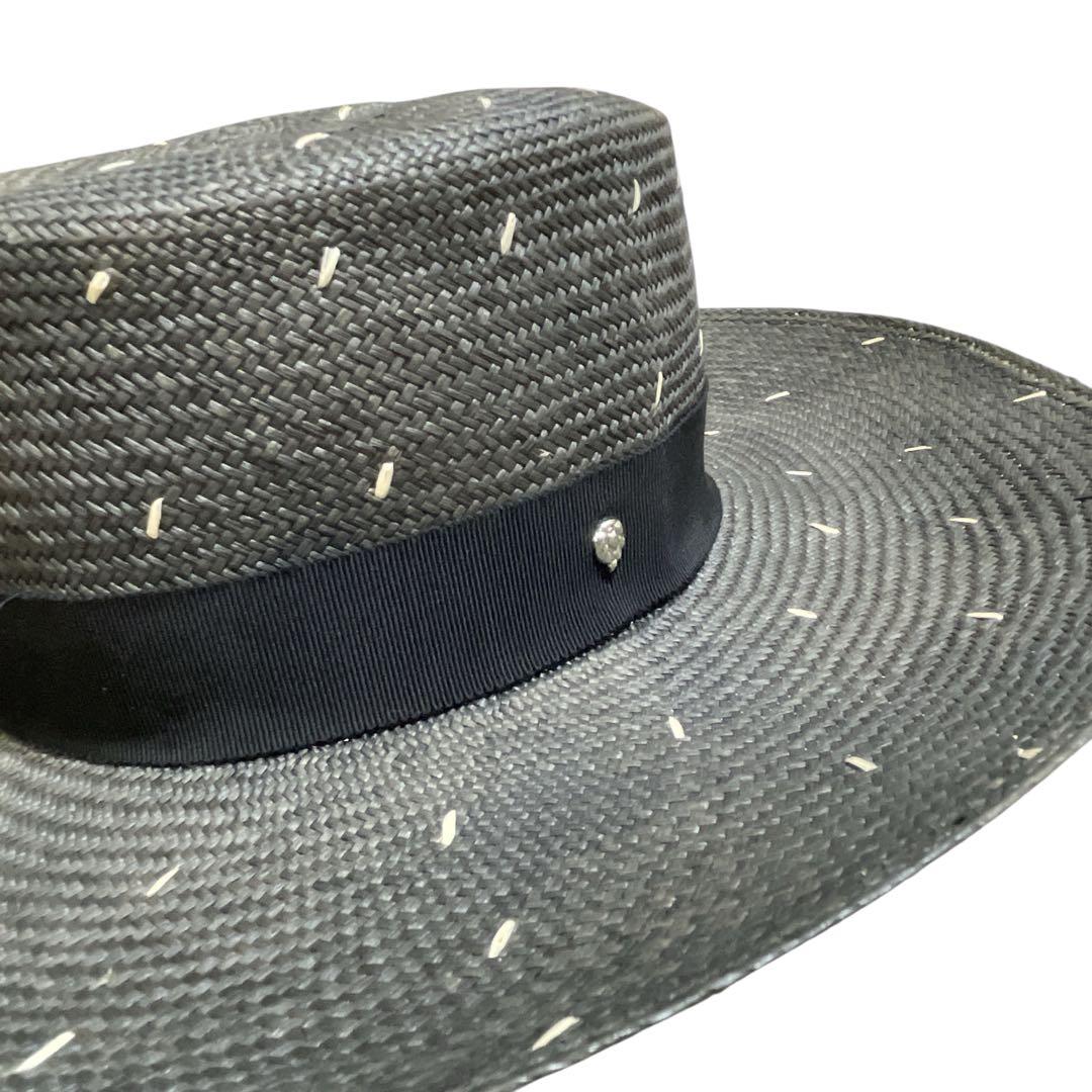 【美品】ヘレンカミンスキー　ラフィアハット　ブラック　カンカン帽