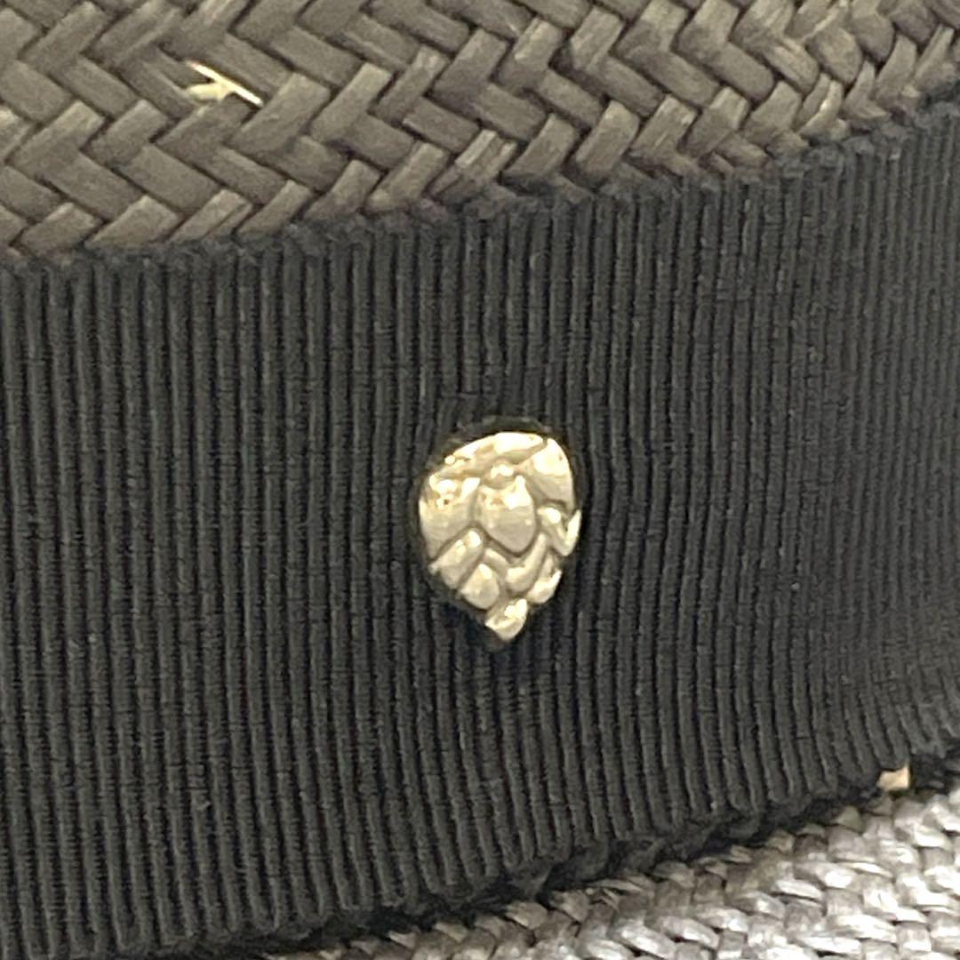 【美品】ヘレンカミンスキー　ラフィアハット　ブラック　カンカン帽