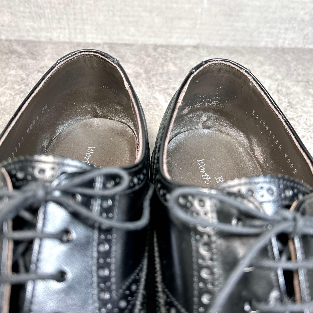 未使用級【REGAL】ビジネスシューズ/V083/メダリオン/ウイングチップ/黒