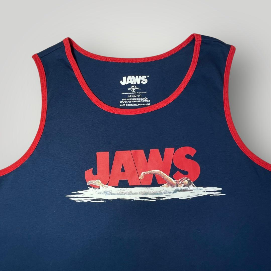 【希少】公式ライセンス JAWS ジョーズ タンクトップ 両面プリント 美品 Ｌ