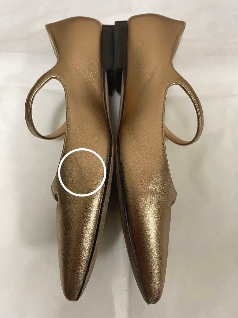 ペリーコ フラットパンプス　ゴールド　36.5