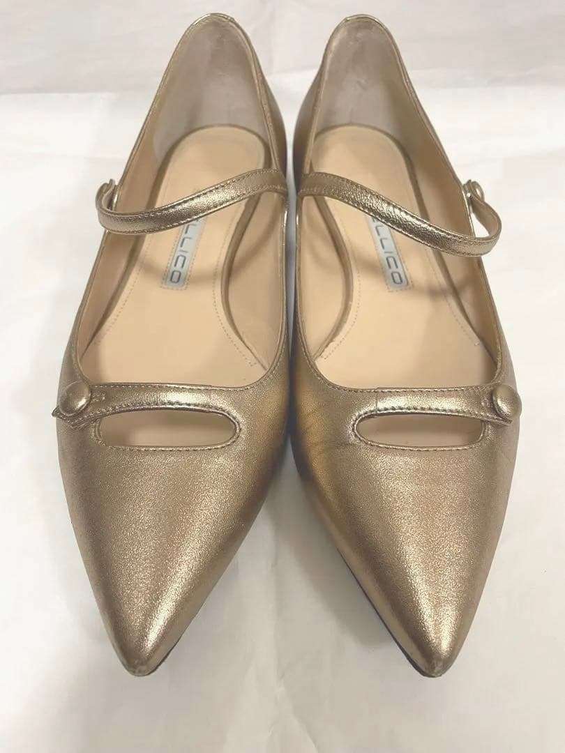 ペリーコ フラットパンプス　ゴールド　36.5
