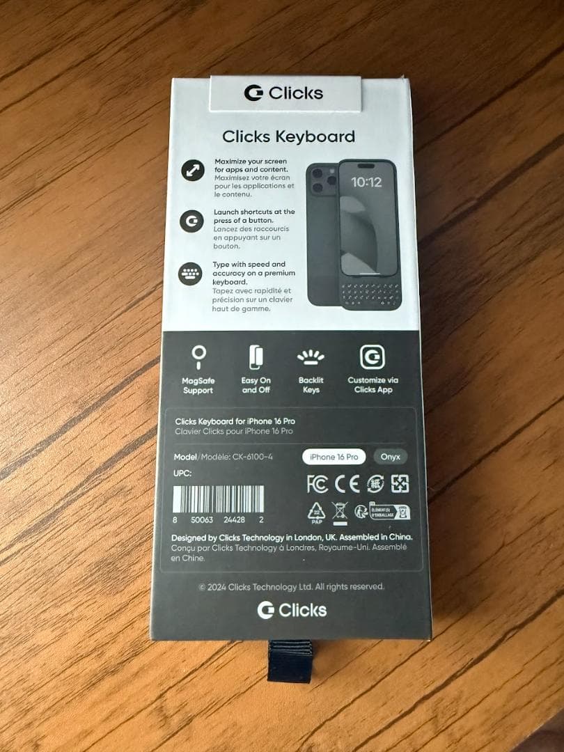 Clicks　iPhone 16 Pro キーボード付き ケース スマホケース