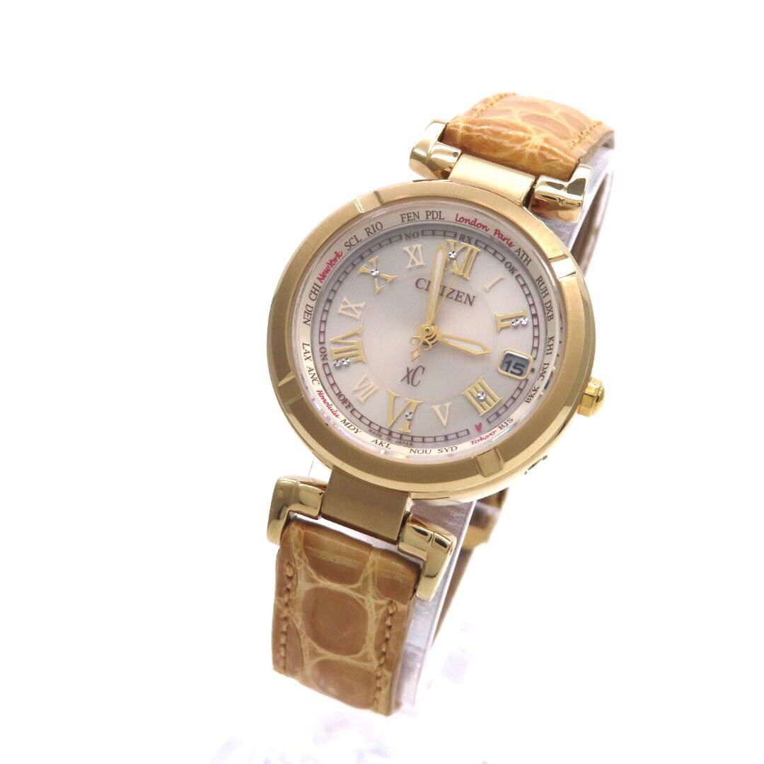 極美品 EC1115 08A クロスシー 電波ソーラー シチズン 時計 ゴールド