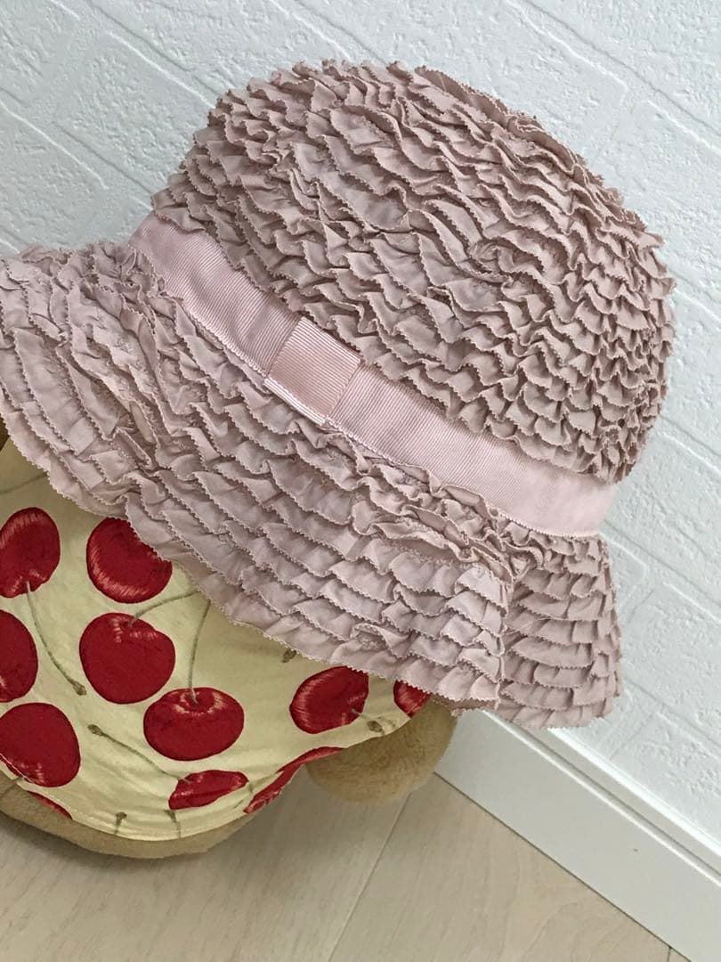 ★値下げ　未使用に近い　ワンダフルワールド　ピコフリル　帽子　ピンク