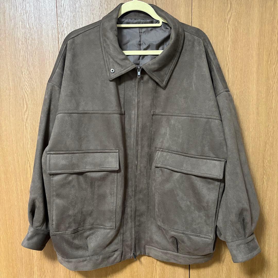 Heather ヘザー フェイクレザーBIGブルゾン 2 ブラウンスエード
